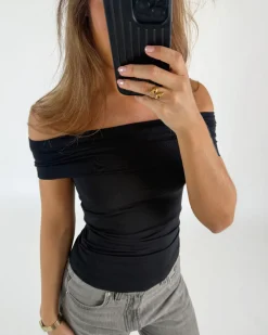 GIGI off shoulder top, sort