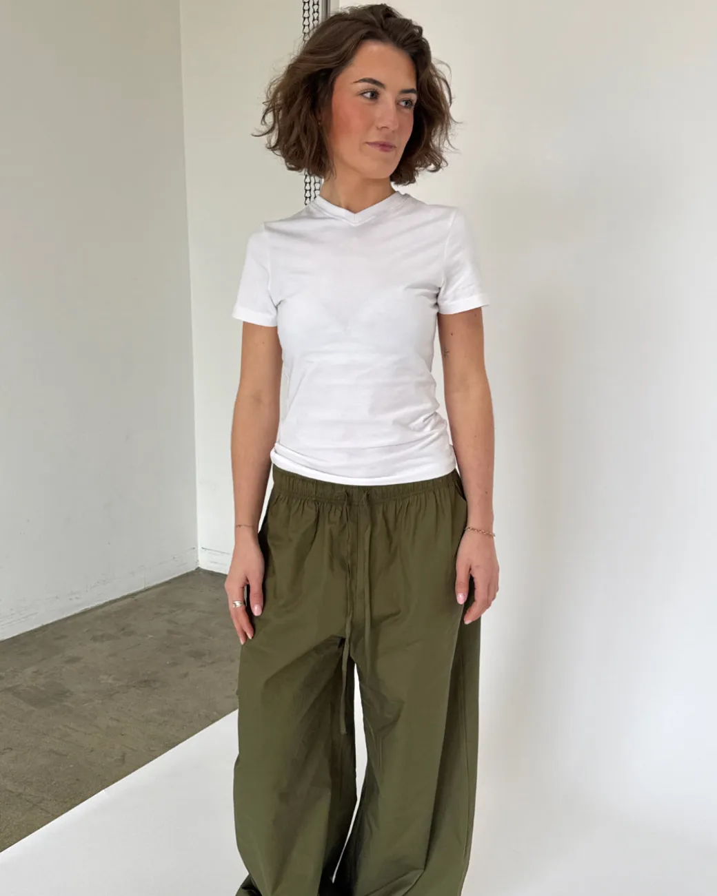 GIGI V-hals t-shirt, hvid