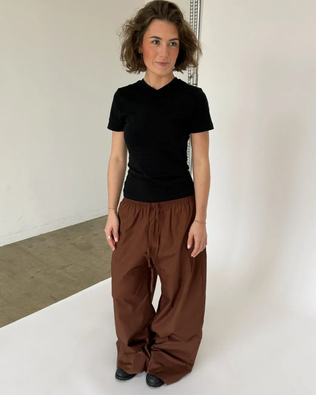 GIGI V-hals t-shirt, sort