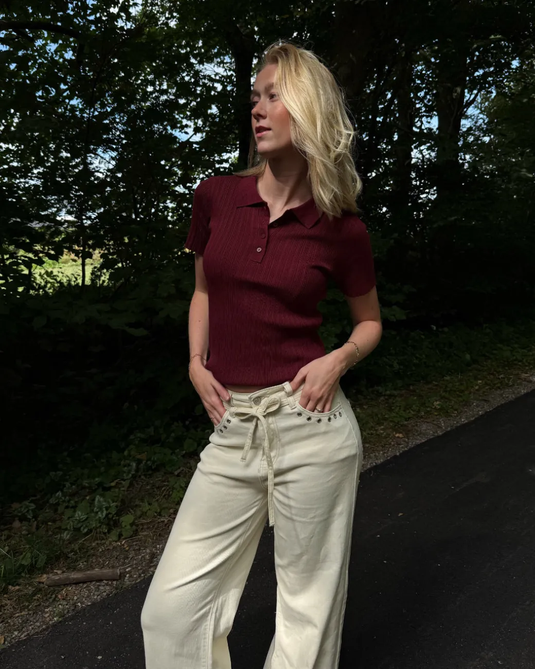 HADLEY polo strik, bordeaux