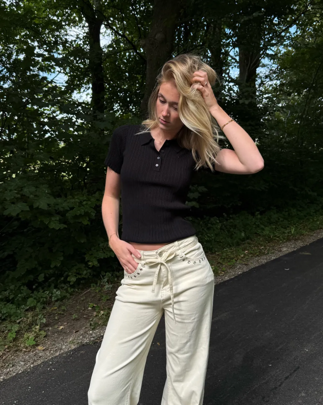 HADLEY polo strik, sort