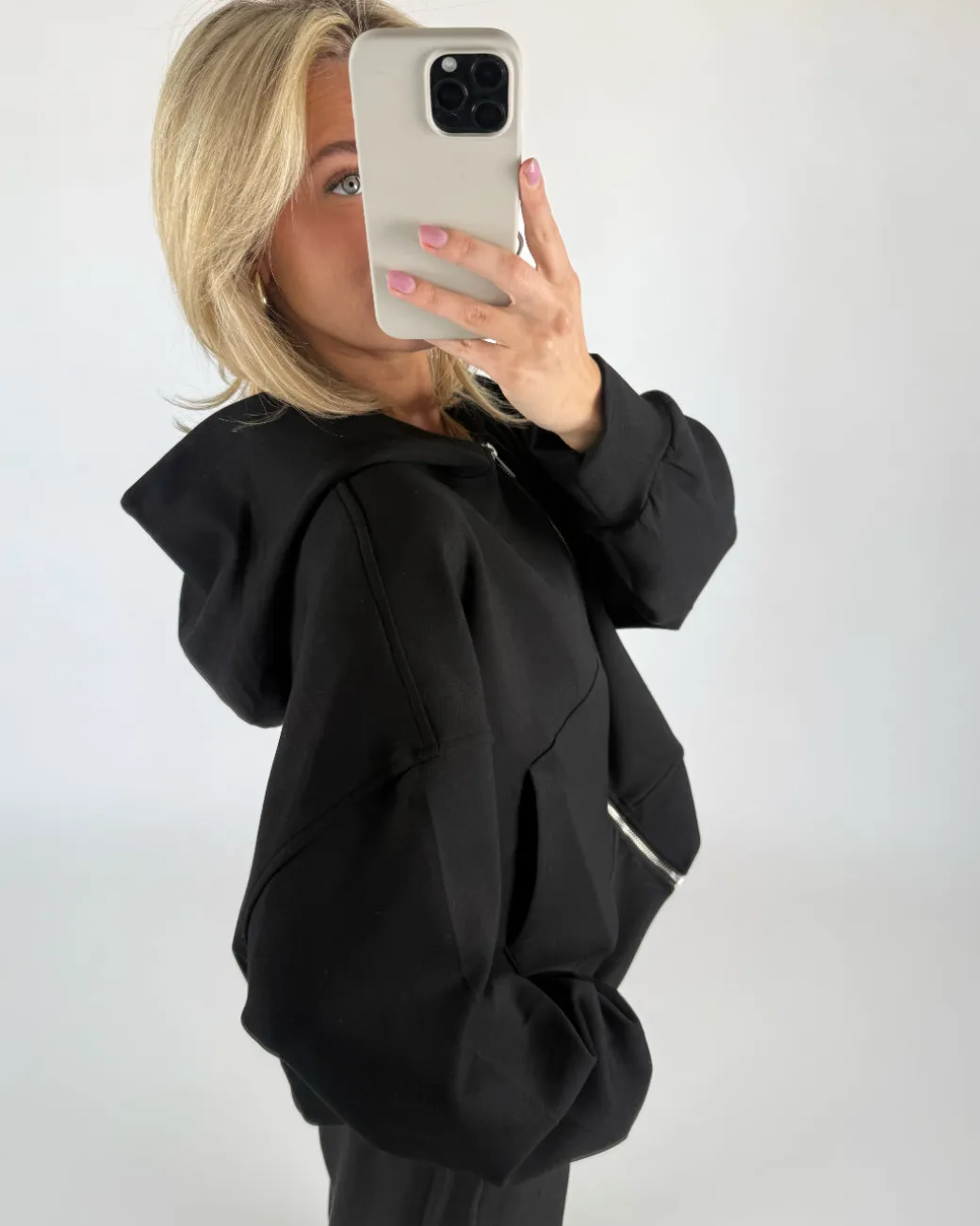 HEIDI zip hoodie, sort