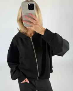 HEIDI zip hoodie, sort