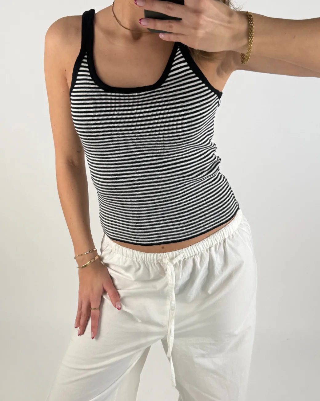 IRENE top, sort/hvid