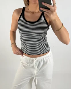 IRENE top, sort/hvid