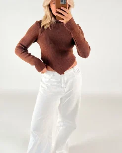 JADE striktrøje, brun