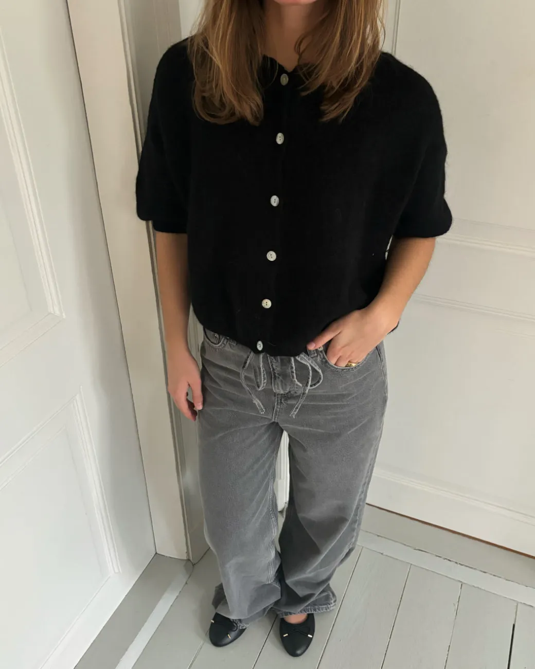 JAYLA strik cardigan, sort