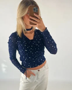 JELONA wrap bluse, navy
