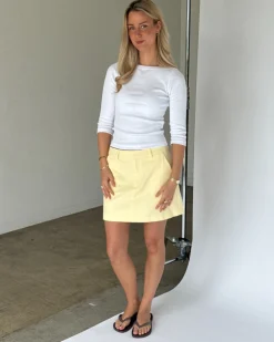 JOHANNA mini nederdel, gul
