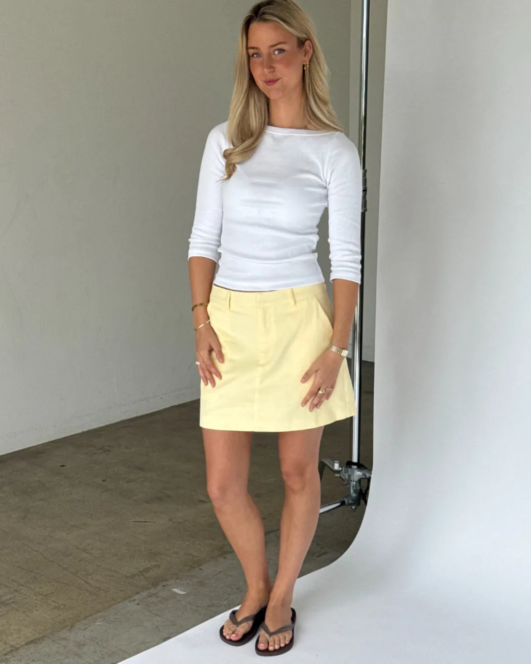 JOHANNA mini nederdel, gul