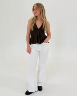 JOLENE halterneck top, brun