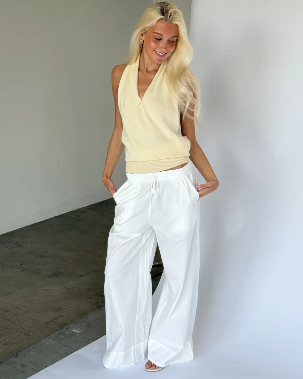 JORDAN halterneck top, gul