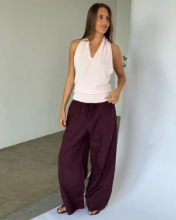 JORDAN halterneck top, lyserød