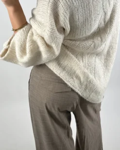 KEIRA langærmet strik, beige
