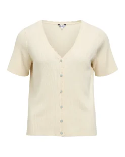 KELLY kortærmet cardigan, beige