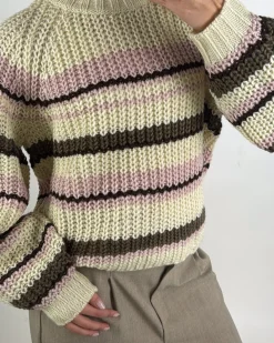 KELLY strik, creme/lyserød