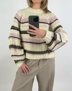 KELLY strik, creme/lyserød