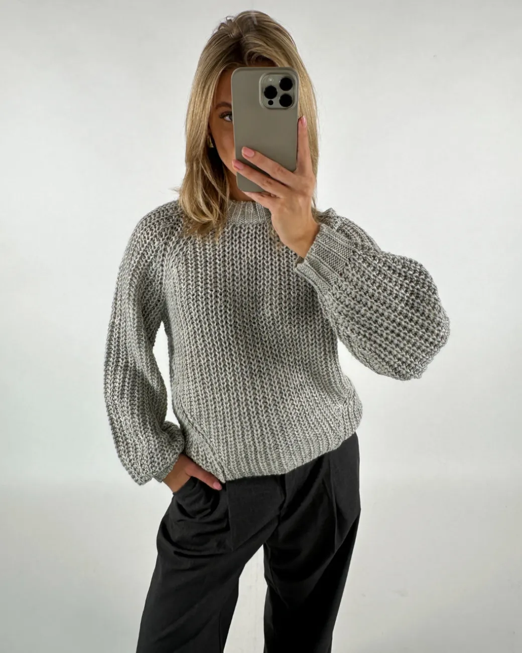 KELLY strik, grå