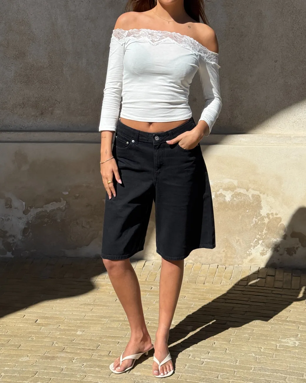 KINSLEY off shoulder bluse, hvid