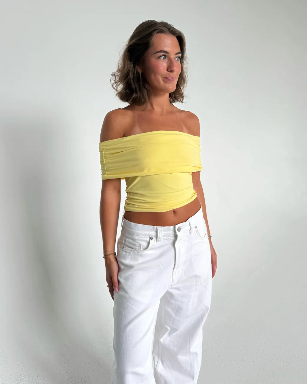 LEIA off shoulder top, gul