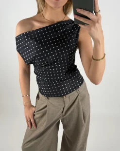 LENNOX off shoulder top, sort