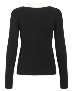 LIDYA polo bluse, sort
