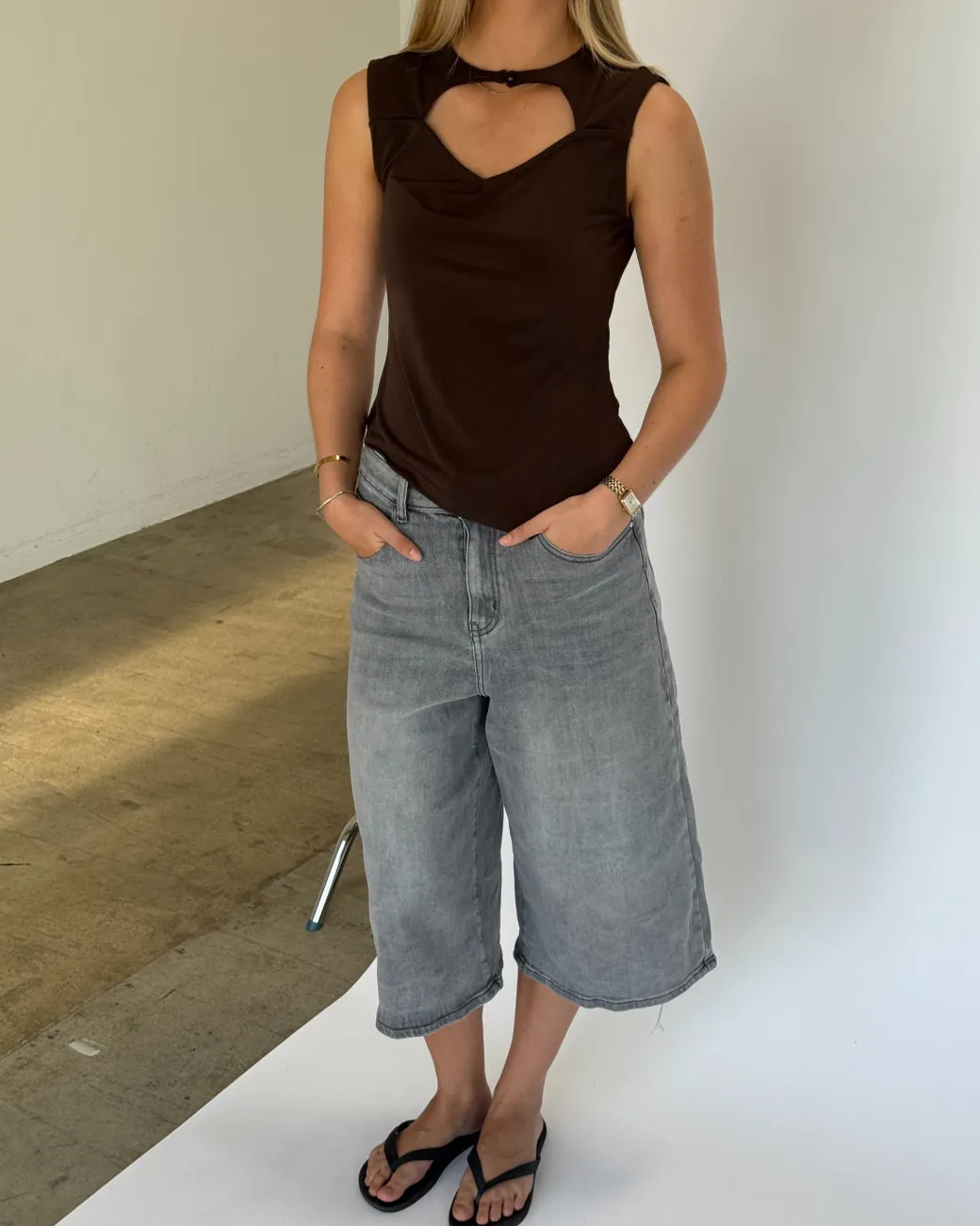 LINA top, brun