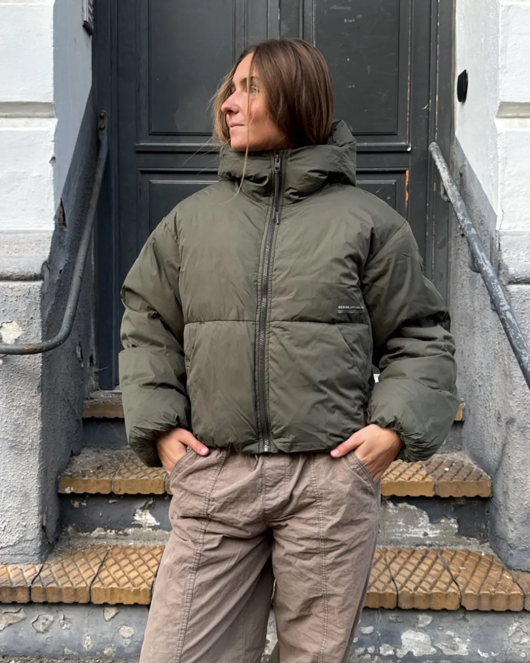LOLLY puffer jakke, kaki