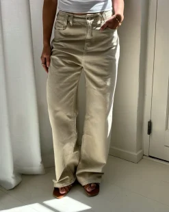 LORETTA wide leg jeans, sand