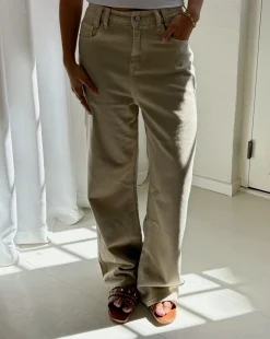 LORETTA wide leg jeans, sand