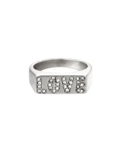 LOVE ring, sølvfarvet