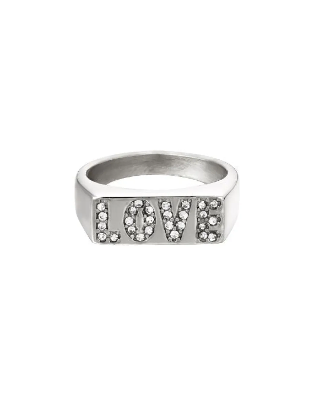 LOVE ring, sølvfarvet