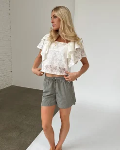 LUCILLE blonde bluse, hvid