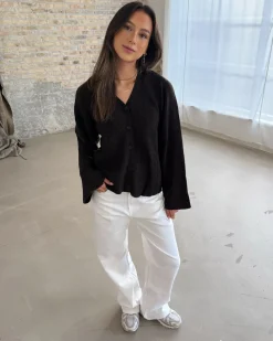 LUCY langærmet strik cardigan, brun