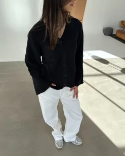 LUCY langærmet strik cardigan, mørkegrå