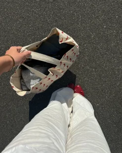LUNA bag, creme/rød
