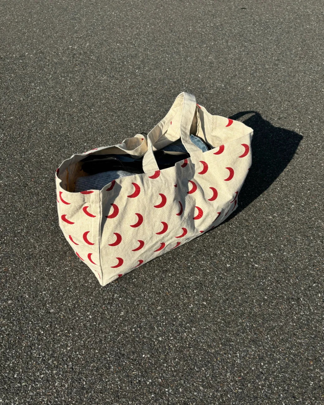 LUNA bag, creme/rød