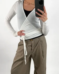 LUNA wrap bluse, hvid