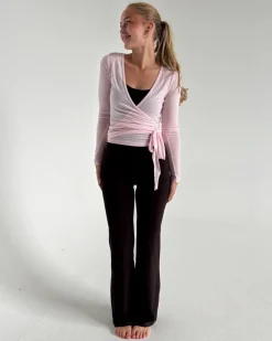 LUNA wrap bluse, lyserød
