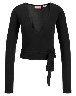 LUNA wrap bluse, sort