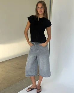 MADDIE denim jorts, grå