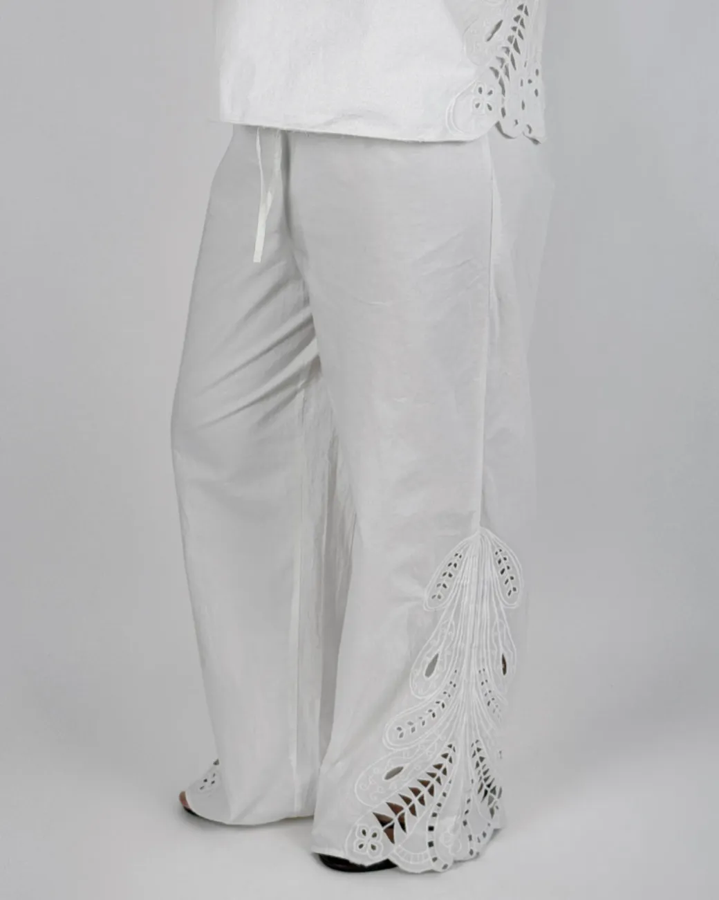 MADIA wide leg bukser, hvid
