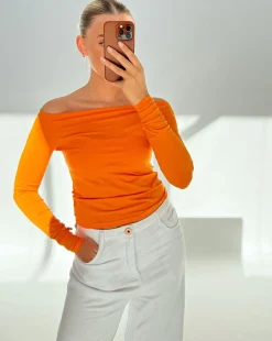 MAIKEN off shoulder bluse, orange