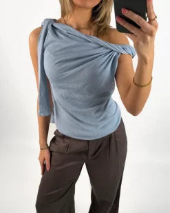 MAISIE off shoulder top, blå