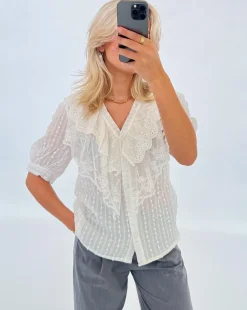 MAJA flæse bluse, hvid