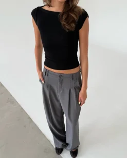MALIA boatneck t-shirt, sort