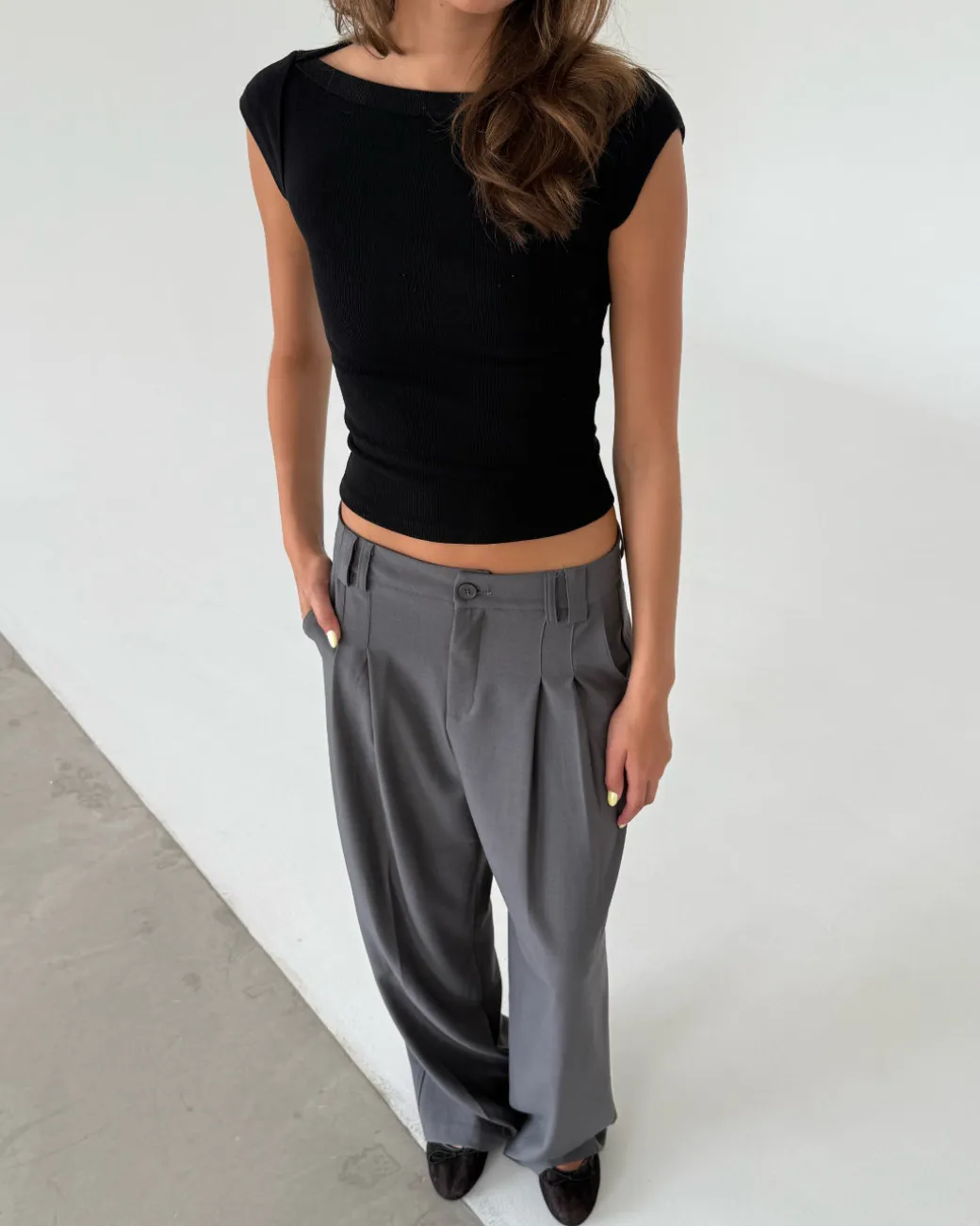 MALIA boatneck t-shirt, sort