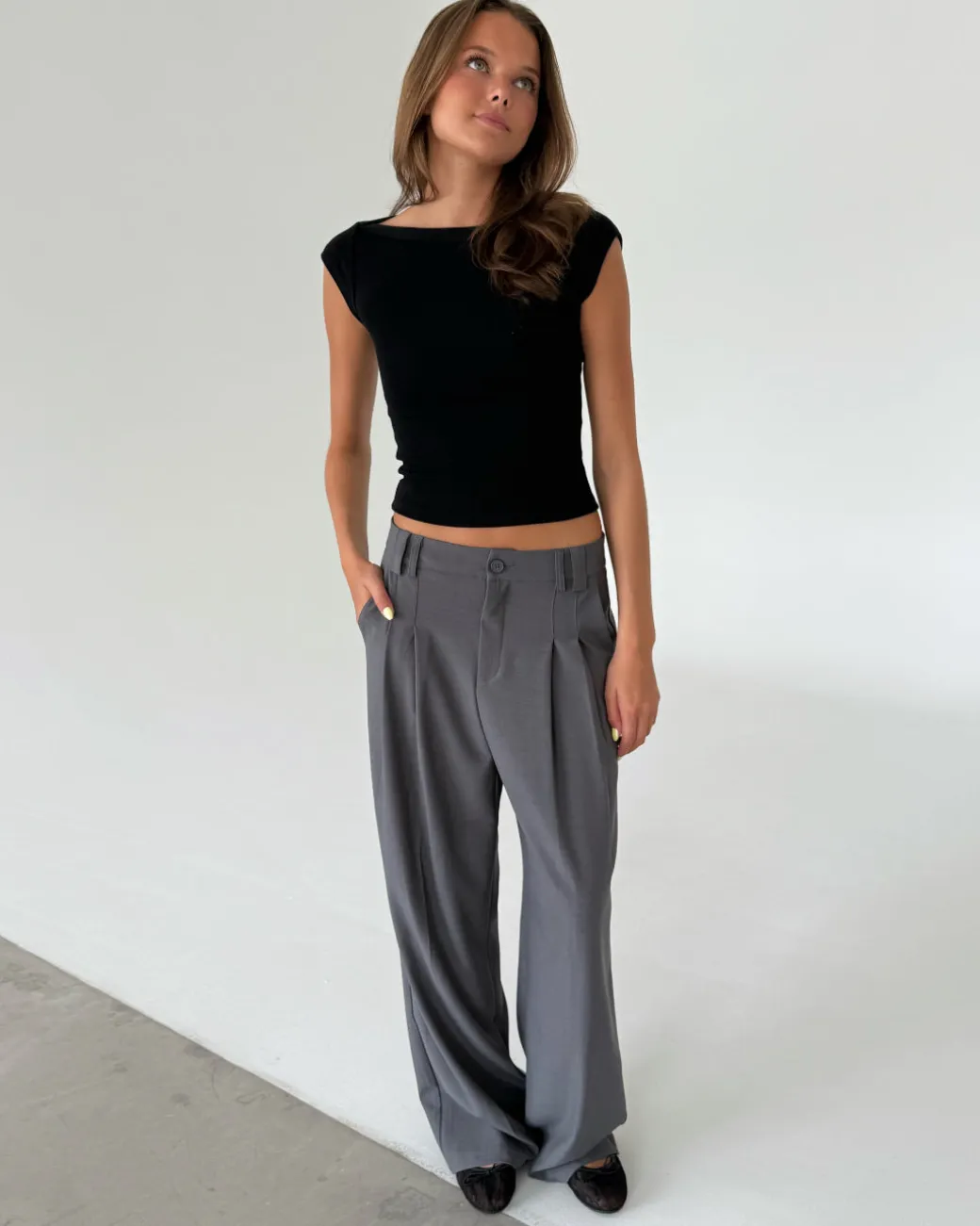 MALIA boatneck t-shirt, sort