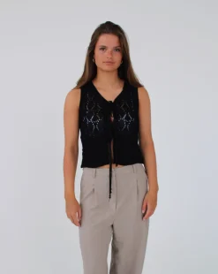 MARY strik top, sort