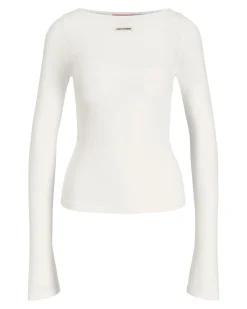 MINA boatneck bluse, hvid